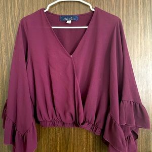 Flowing maroon shirt